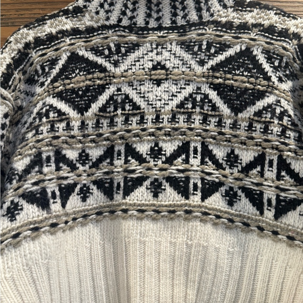 Splendid Cream and Black Turtleneck Chunky Sweater - Picture 8 of 16